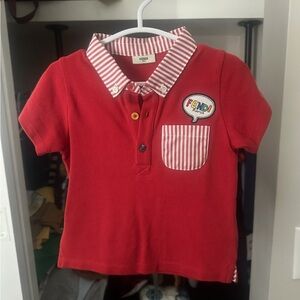Fendi Kids Polo with Red and White Accents